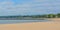 A pier on Sand Point Beach at New Haven Harbor on Long Island Sound. West haven in New Haven County, Connecticut