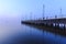 Pier on the seafront in Baku at sunrise.Azerbaijan