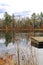 Pier in small pond located in Hayward, Wisconsin