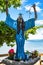 Pier with statues on Ribeirao da Ilha beach in Florianopolis, Santa Catarina, Brazil