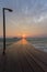 Pier and sunrise in Koh Rong Island, near Sihanoukvile, Cambodia