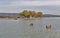 Pier for touristic ships on lake Balaton, Keszthely, Hungary.