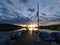 The pier and yachts in boat quay in Velden am Worthersee