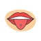 Pierced tongue color icon