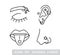 Piercing jewel icons set Face Body Pierce jewelry