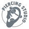 Piercing logo, simple gray style
