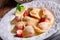 Pierogi with strawberries