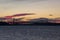 The Pierre-Laporte Bridge silhouette against that of the historic 1919 Quebec Bridge over the St. Lawrence River