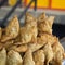 Pies samosas, street food in Kathmandu