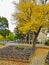 Piestany, Slovakia- Autumn Day in empty City Park auditorium .