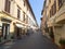 Pietrasanta main street. small town in Versilia norther Tuscany