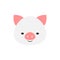 Pig animal head clip art illustration icon design template vector
