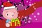 Pig baby claus cartoon xmas background