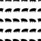 Pig black shadows silhouette in lines pattern eps10