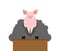 Pig boss. Big fat nasty pig. vector illustration