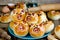 Pig buns stuffed with sausage - funny baking idea shaped cute piggy faces