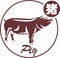 Pig Chinese Zodiac Shio Vector