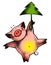 Pig and christmastree