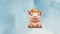 a pig with a crown on top of it\'s head. generative ai