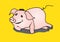 Pig cute Sleep vector illustration