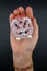 Pig doll that made from beads. Lied in grandmom\'s hand.