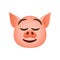 Pig in easy pleasant smile emoji icon. Element of new year symbol icon for mobile concept and web app. Detailed Pig in easy pleasa