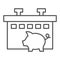 Pig farm thin line icon. Animal vector illustration isolated on white. Farming outline style design, designed for web