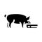 pig feeding farm glyph icon vector illustration