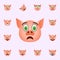 Pig in frightened emoji icon. Pig emoji icons universal set for web and mobile