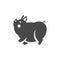 Pig funny character wild domestic hog with hooves piglet monochrome silhouette icon vector