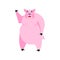 Pig happy Emoji. piggy merry emotion on white background. Farm a