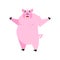 Pig happy Emoji. piggy merry emotion on white background. Farm a