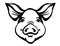 Pig head Farm animal. Vector black graphic illustration isolated on white