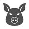 Pig head solid icon, Farm animals concept, pork sign on white background, Pig face silhouette icon in glyph style for