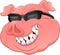 Pig head wear glasses