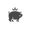 Pig hog flower crown livestock agriculture meat production monochrome silhouette icon vector