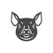 Pig hog muzzle with ears piglet butchery shop monochrome icon vector illustration