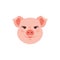 Pig icon, Cute Piggy logo, Funny pink head pig. Vector illustration