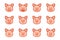 Pig, icon, different emotions, pink, vector.