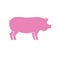 Pig icon isolated. Piglet pink. Swine Farm animal. Vector illustration