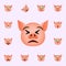Pig in insistence emoji icon. Pig emoji icons universal set for web and mobile
