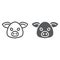 Pig line and glyph icon, animal and zoo, pork sign