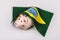 Pig money box and Brasil flag