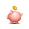 Pig money box. Piggy money save bank icon. Pig toy for coins saving box concept. Wealth deposit