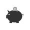 Pig piggy bank with coins icon vector illustration saving, save money, open a bank deposit concept for graphic design, Web site,