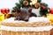 Pig piglet little black basket wicker cute Vietnamese breed new year happy Christmas tree decorations garland gift marble