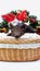 Pig piglet little black basket wicker cute Vietnamese breed new year happy Christmas tree horns deer decorations garland gift marb