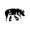 pig piglets farm glyph icon vector illustration