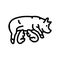 pig piglets farm line icon vector illustration