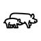 pig piglets farm line icon vector illustration